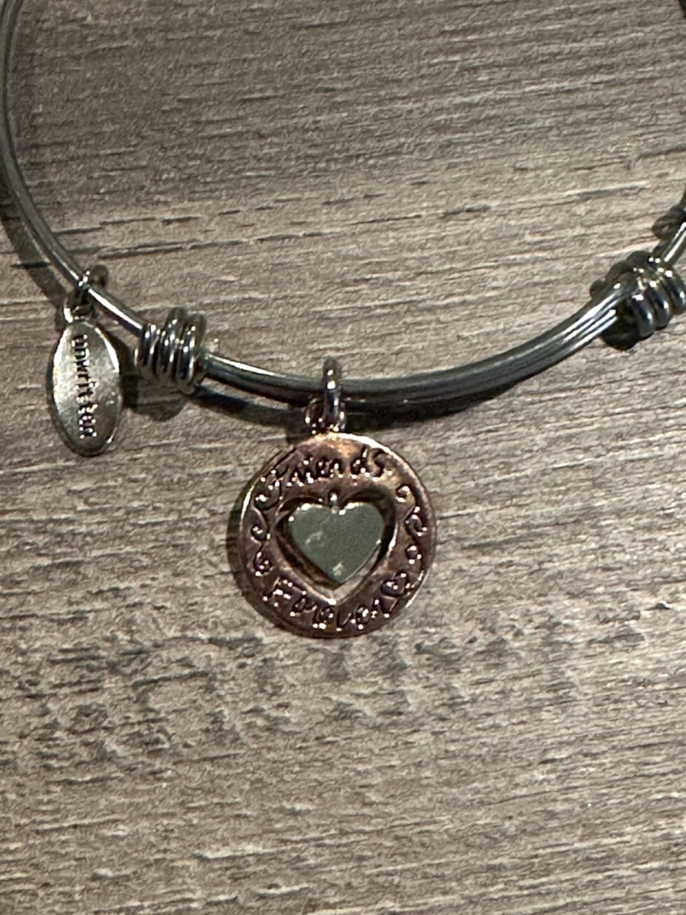 Mother Daughter Friends Forever Stainless Steel Heart Bangle - Picture 4 of 9